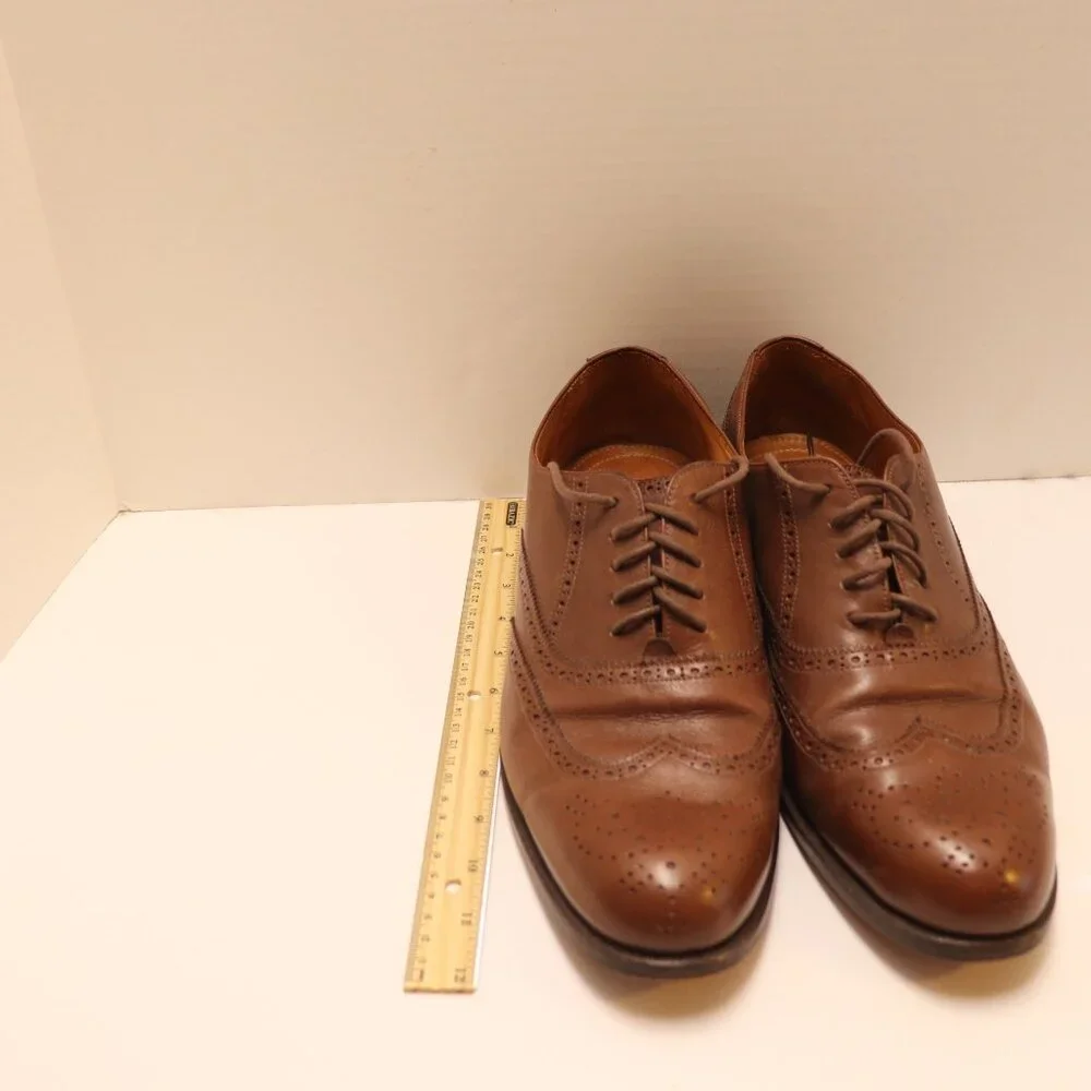 Lands' End Men's Wing Tip Brown Shoes Size 13M Lace Up 35357